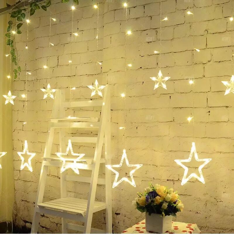 Sardar Ji Toy Shop Decorative 6+6 Star Curtain Led Lights(6+6)