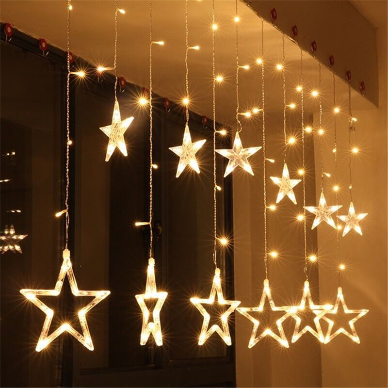 Sardar Ji Toy Shop Decorative 6+6 Star Curtain Led Lights(6+6)